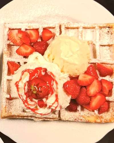 Waffel Erdbeeren